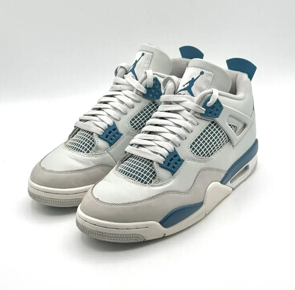 Air Jordan 4 Retro 2024 Military Blue And White Preowned Good Condition
